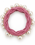 Textured Seamless Pearl Hair Ties Mauve