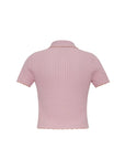 Melody Polo Light Pink With Taupe Tipping Tops - Button Down Cara Cara 