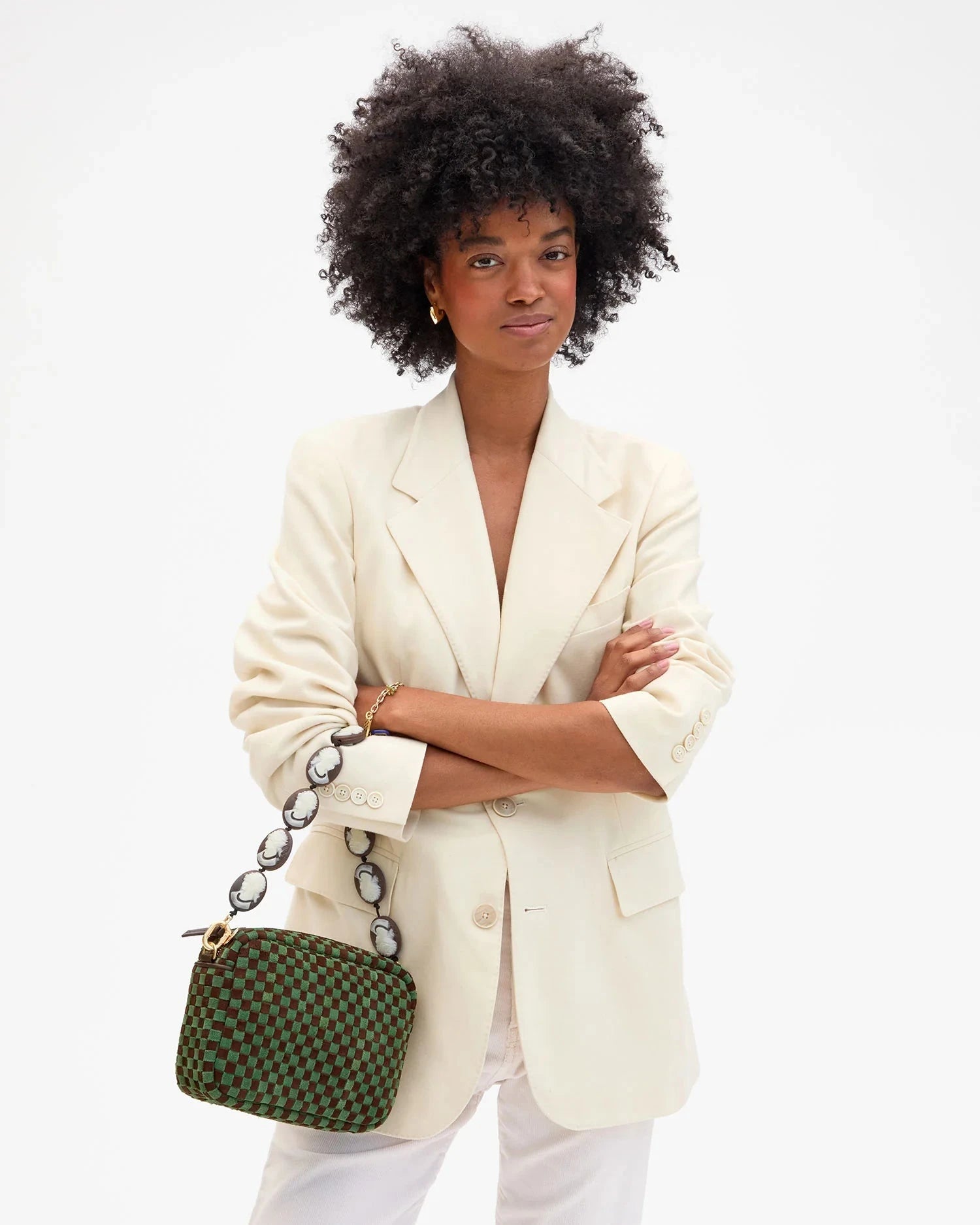 Shortie Strap Brown/ Cream Cameo Straps Clare V. 