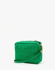 Midi Sac Leather & Suede Woven Checker Grass Crossbody Clare V. 