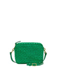 Midi Sac Leather & Suede Woven Checker Grass Crossbody Clare V. 