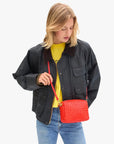 Midi Sac Woven Diagonal Bright Poppy Crossbody Clare V. 