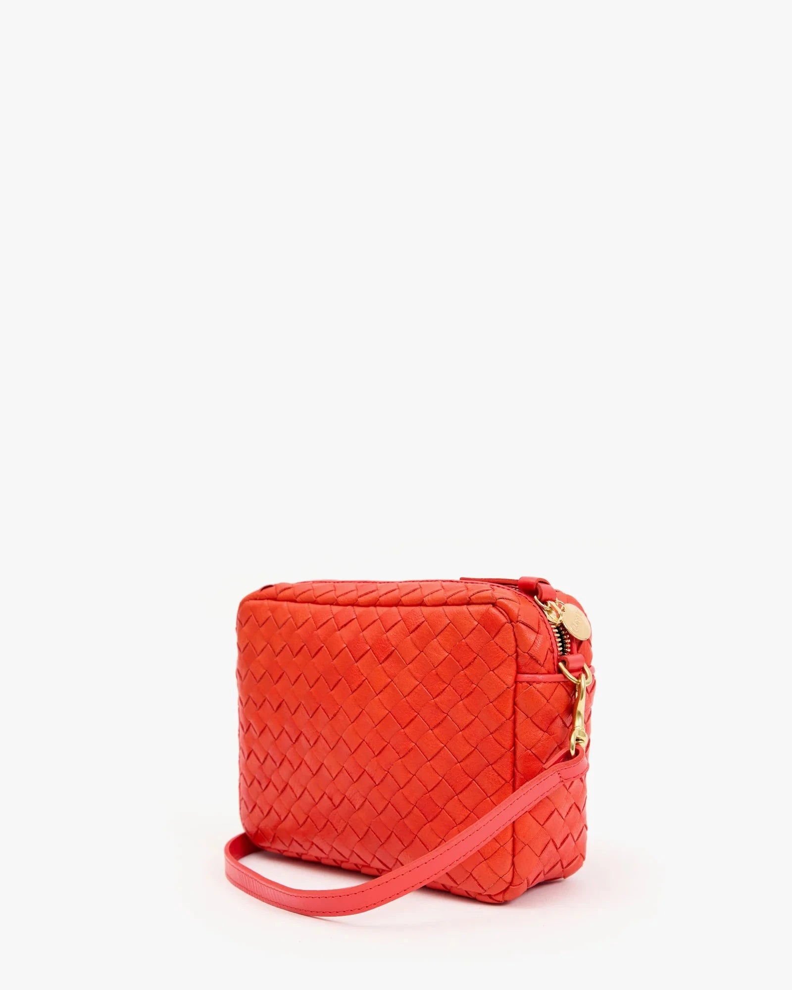 Midi Sac Woven Diagonal Bright Poppy Crossbody Clare V. 