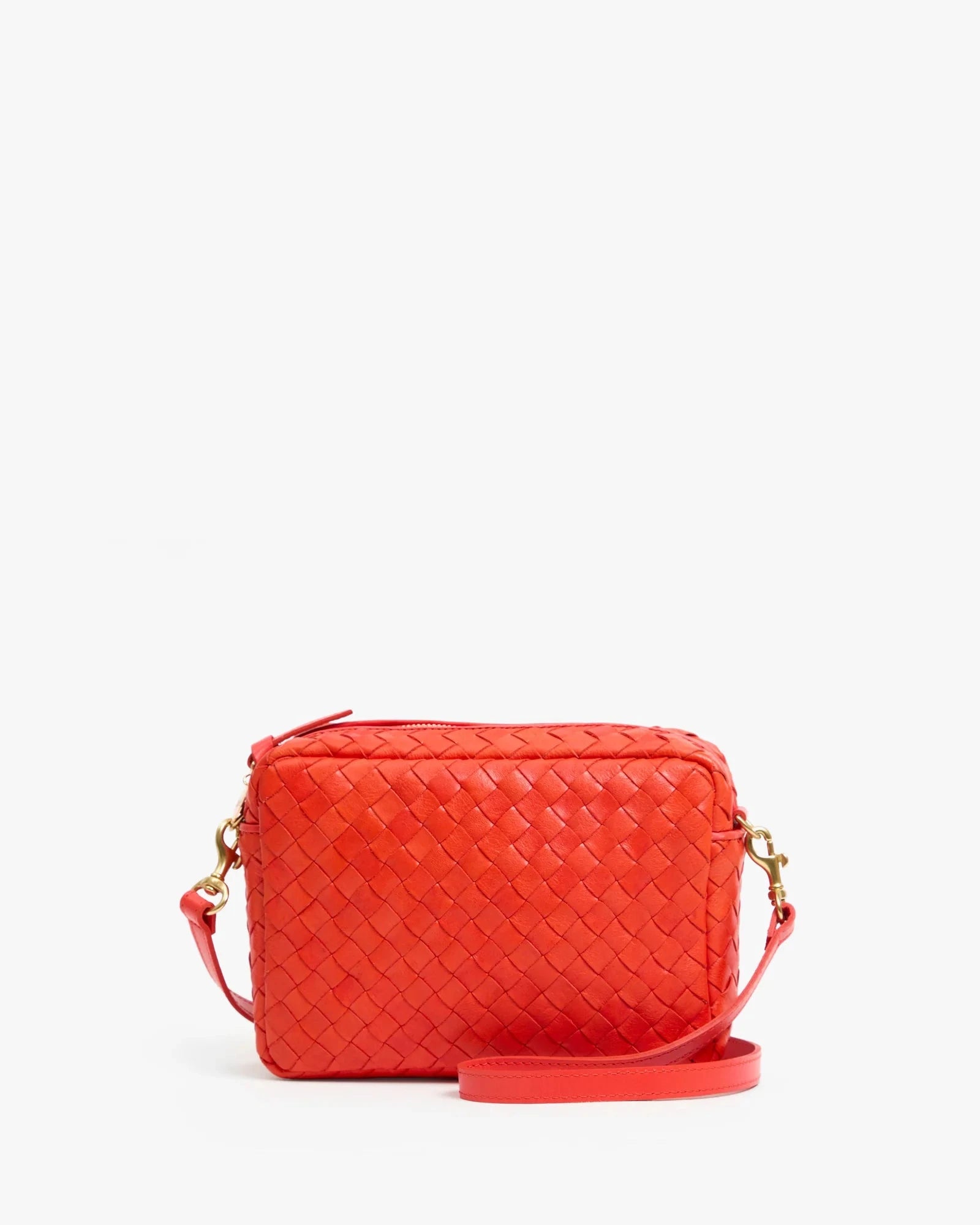 Midi Sac Woven Diagonal Bright Poppy Crossbody Clare V. 