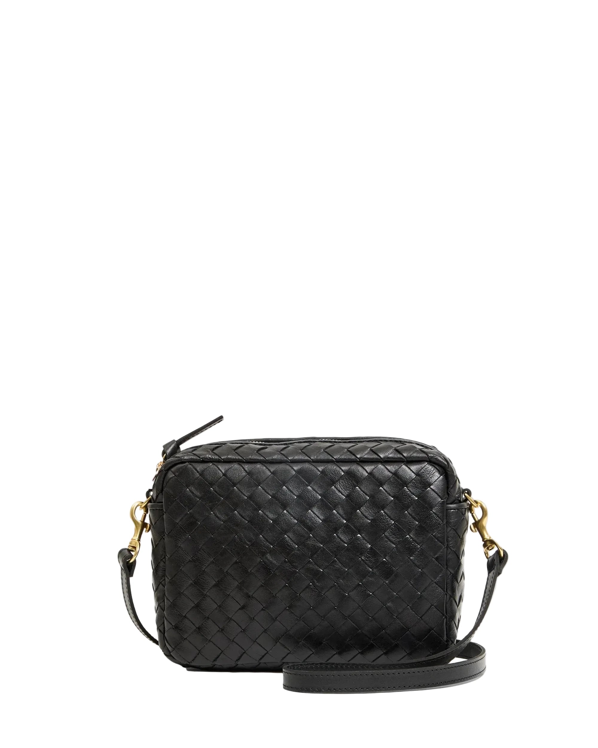 Midi Sac Woven Diagonal Black Crossbody Clare V. 