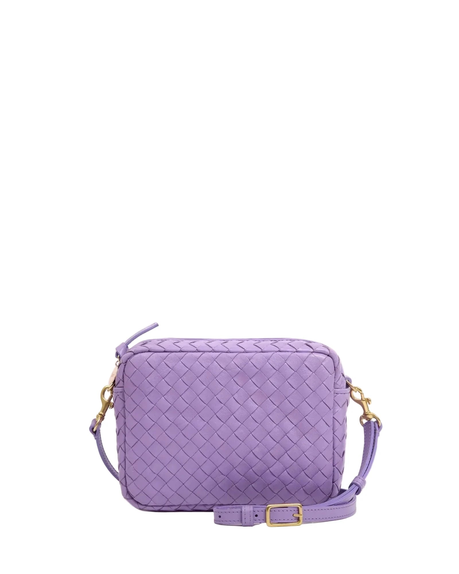 Midi Sac Medium Woven Diagonal Jacaranda Crossbody Clare V. 