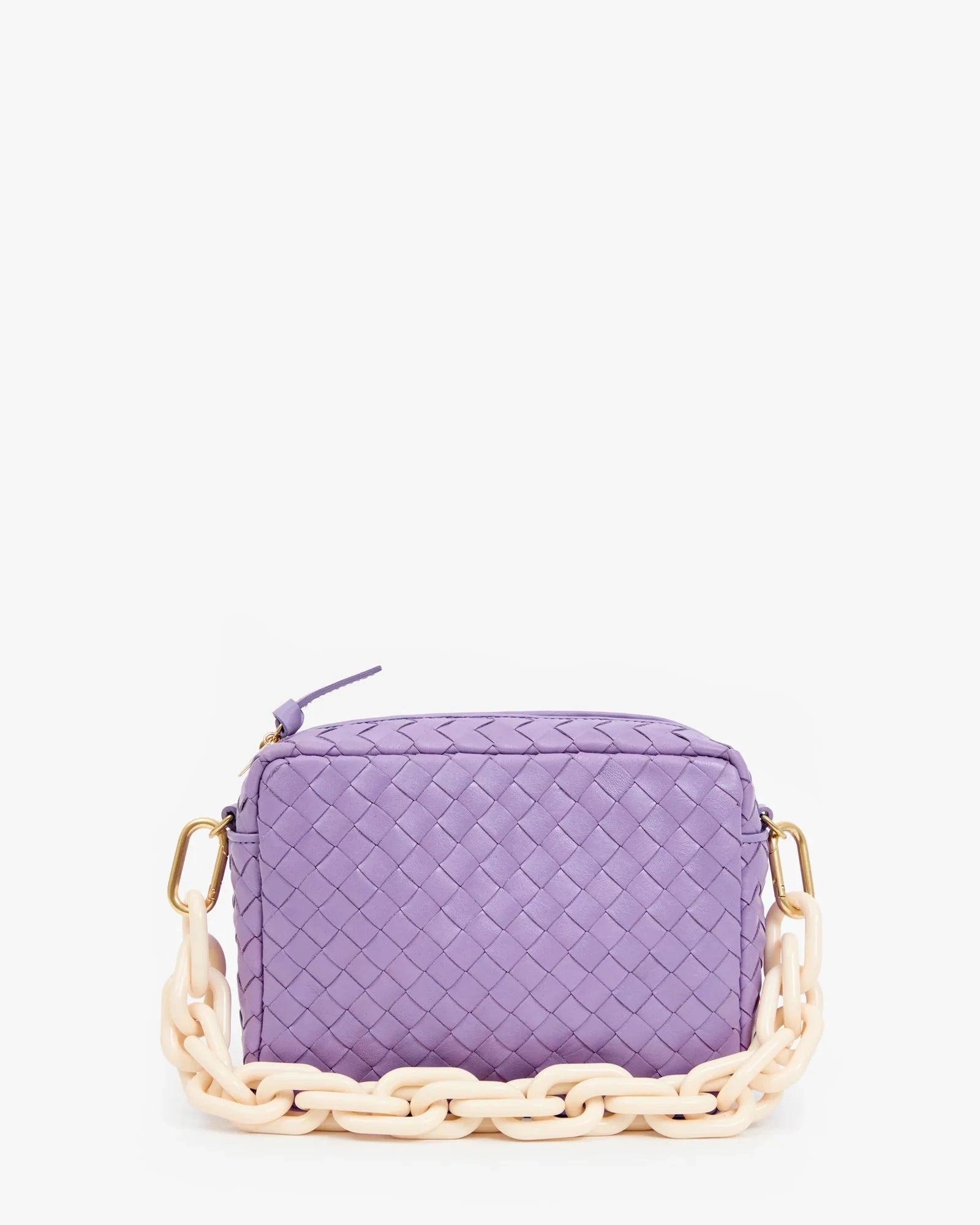 Midi Sac Medium Woven Diagonal Jacaranda Crossbody Clare V. 