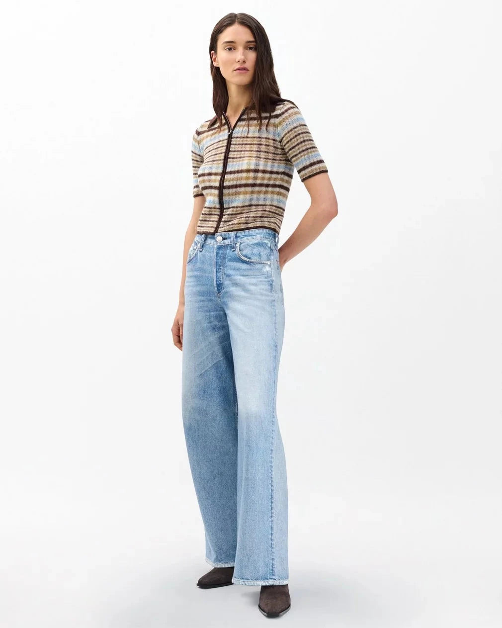 Miramar Terry Sofie Wide Pant Raily Denim - Flare & Wide Leg rag & bone 