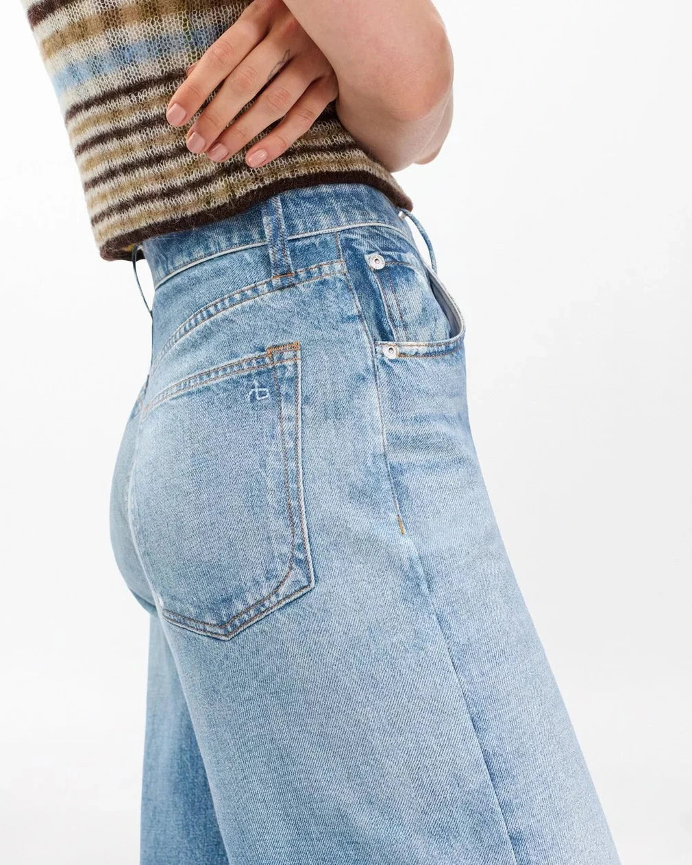 Miramar Terry Sofie Wide Pant Raily Denim - Flare & Wide Leg rag & bone 