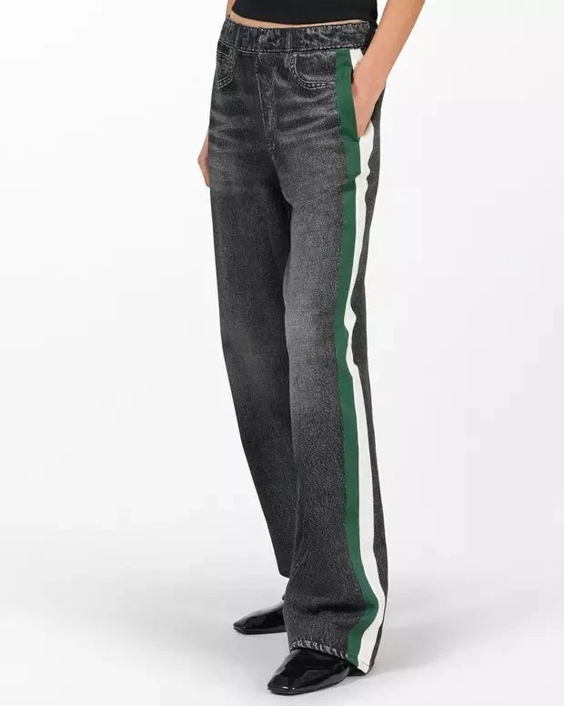 Miramar Terry Track Pant Pull On Wash Black Green Denim - Flare & Wide Leg rag & bone 