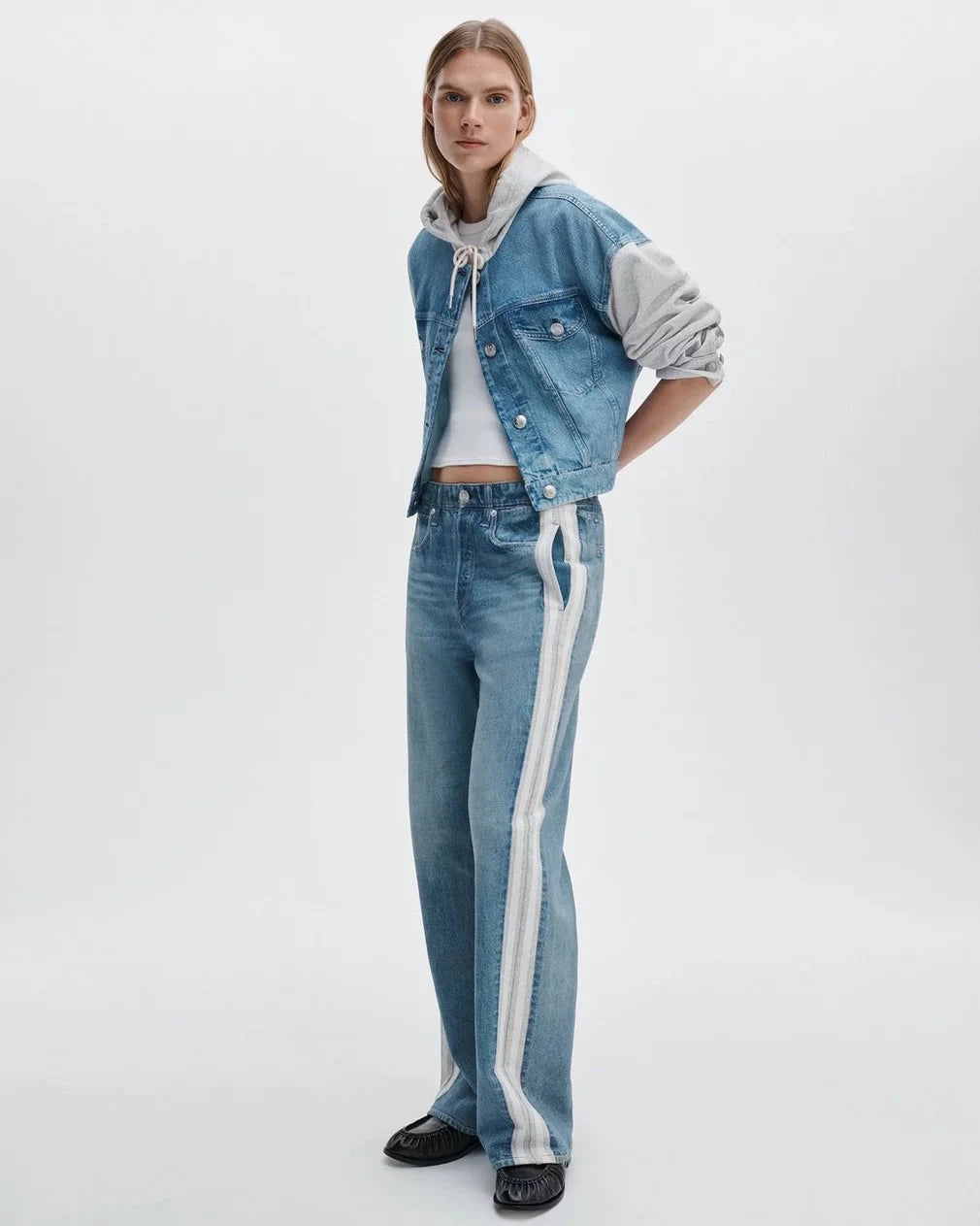 Miramar Terry Pull On Pant Sport Denim - Flare & Wide Leg rag & bone 