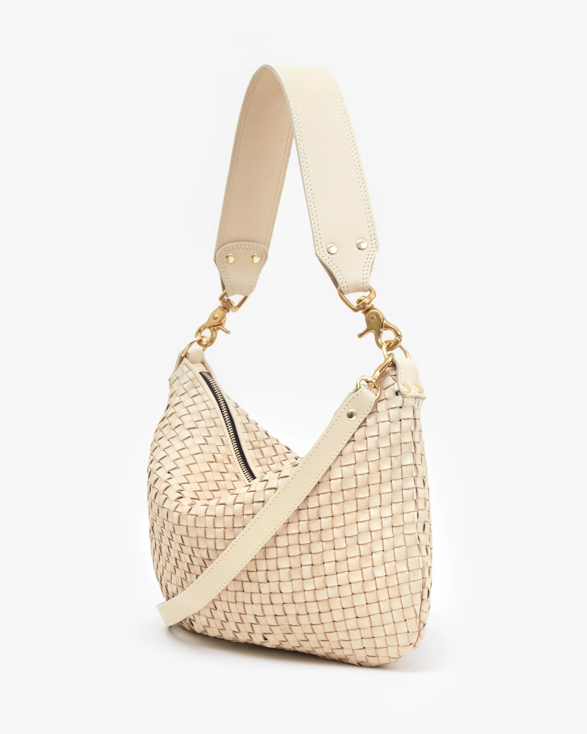 Moyen Messenger Cream Woven Checker Hobo & Shoulder Clare V. 