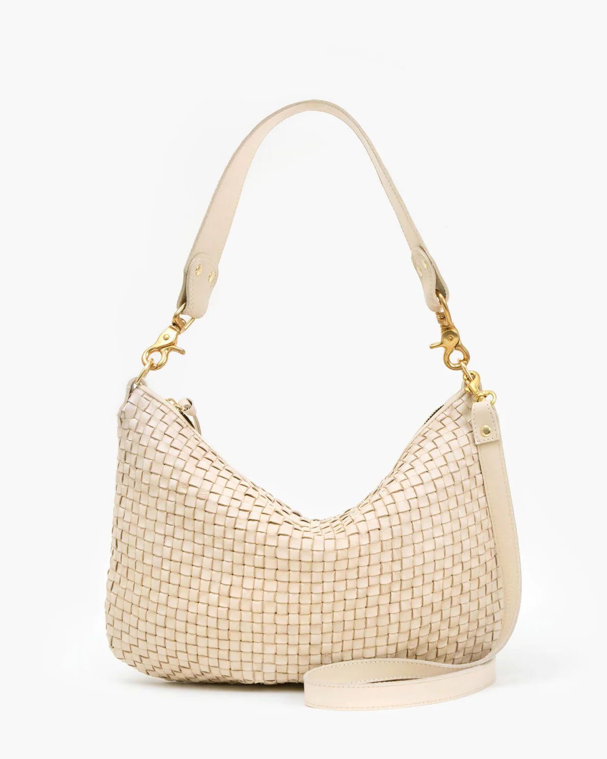 Moyen Messenger Cream Woven Checker Hobo & Shoulder Clare V. 