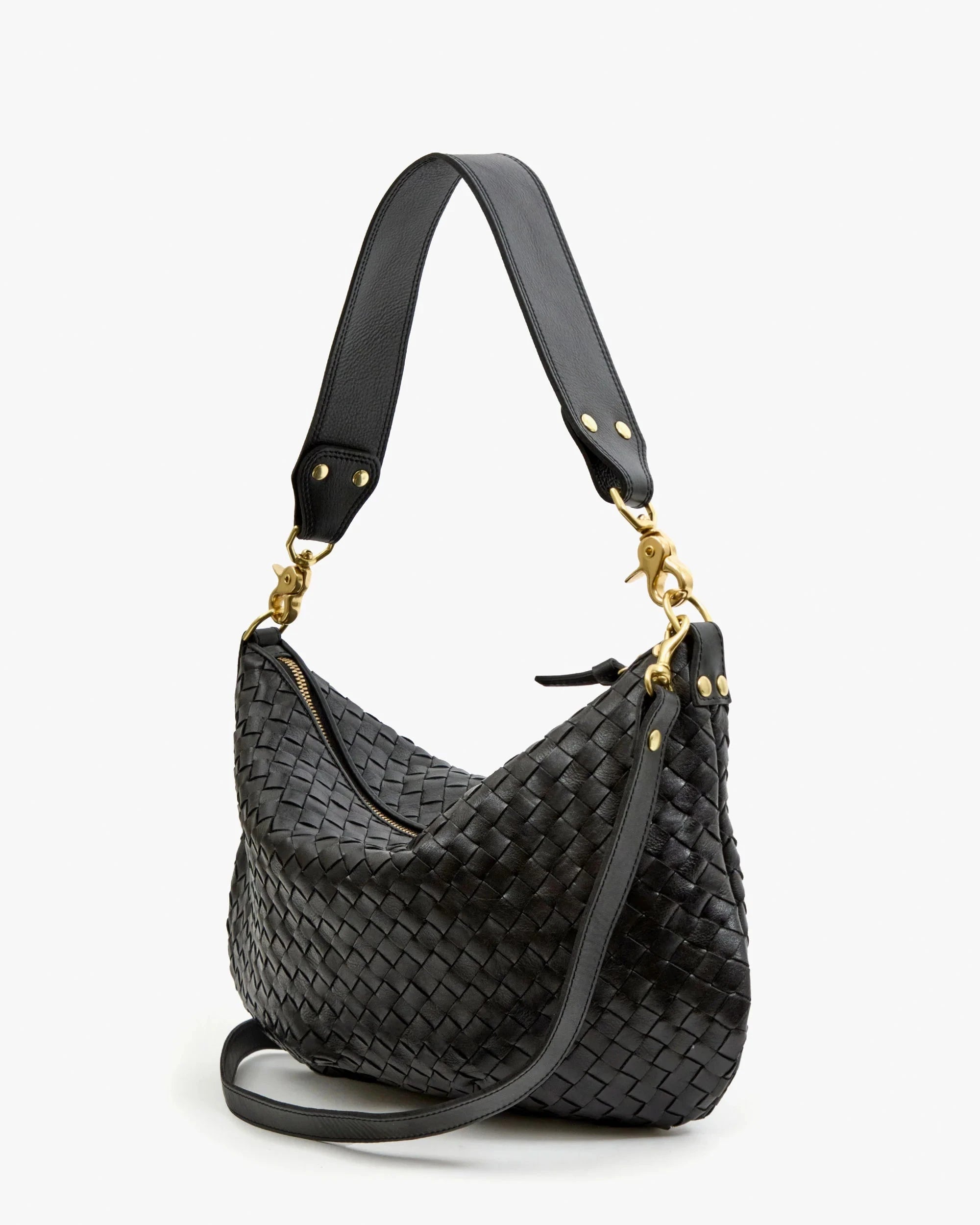 Moyen Messenger Woven Diagonal Black Crossbody Clare V. 