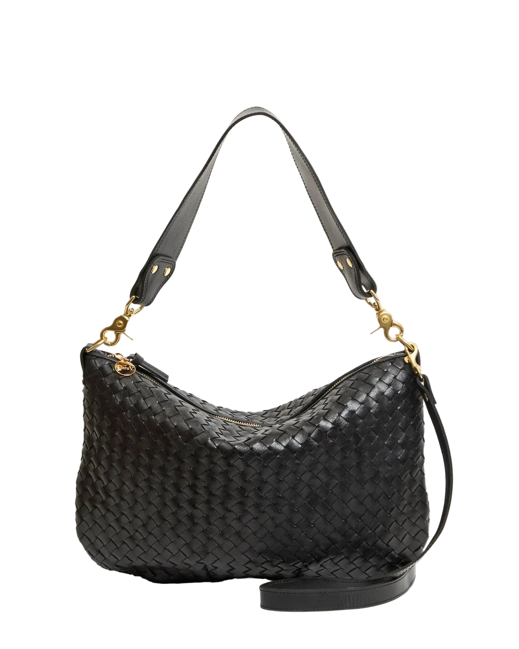 Moyen Messenger Woven Diagonal Black Crossbody Clare V. 