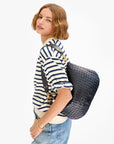 Moyen Messenger Medium Woven Diagonal Twilight Navy