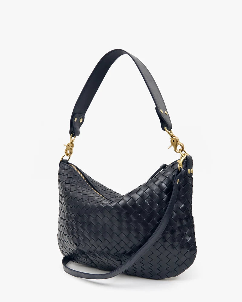 Moyen Messenger Medium Woven Diagonal Twilight Navy
