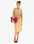 Moyen Messenger Woven Diagonal Garnet Hobo & Shoulder Clare V. 