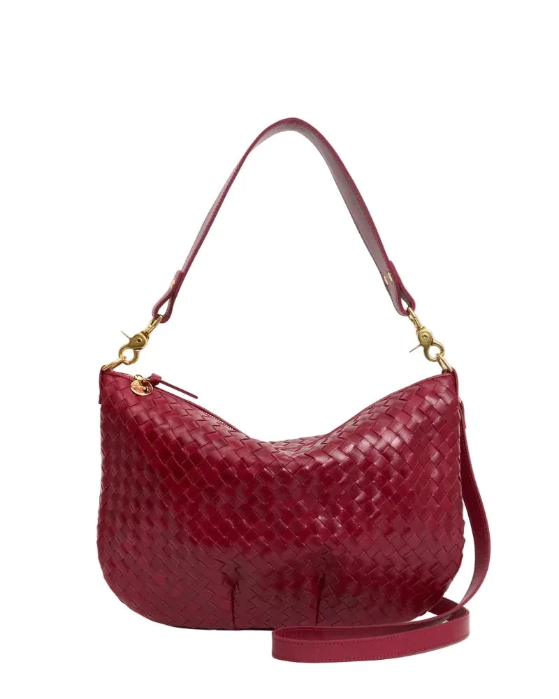 Moyen Messenger Woven Diagonal Garnet Hobo & Shoulder Clare V. 