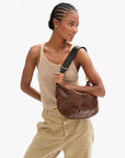 Moyen Messenger Embossed Python Auburn