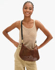 Moyen Messenger Embossed Python Auburn