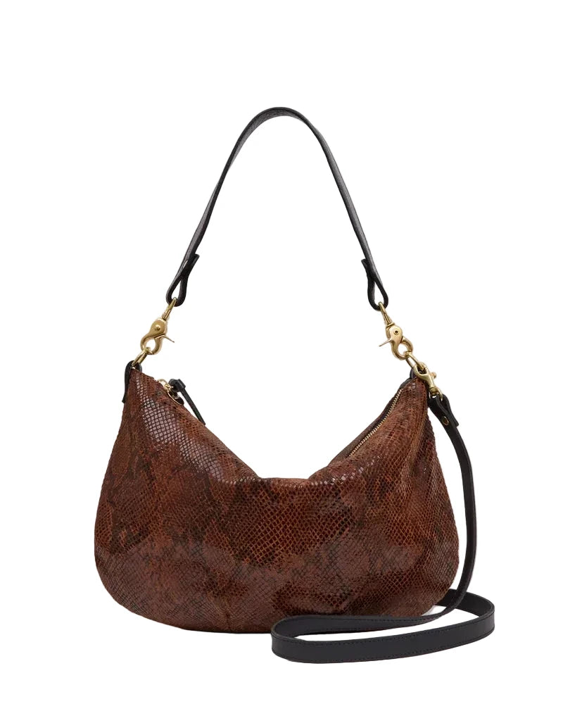 Moyen Messenger Embossed Python Auburn