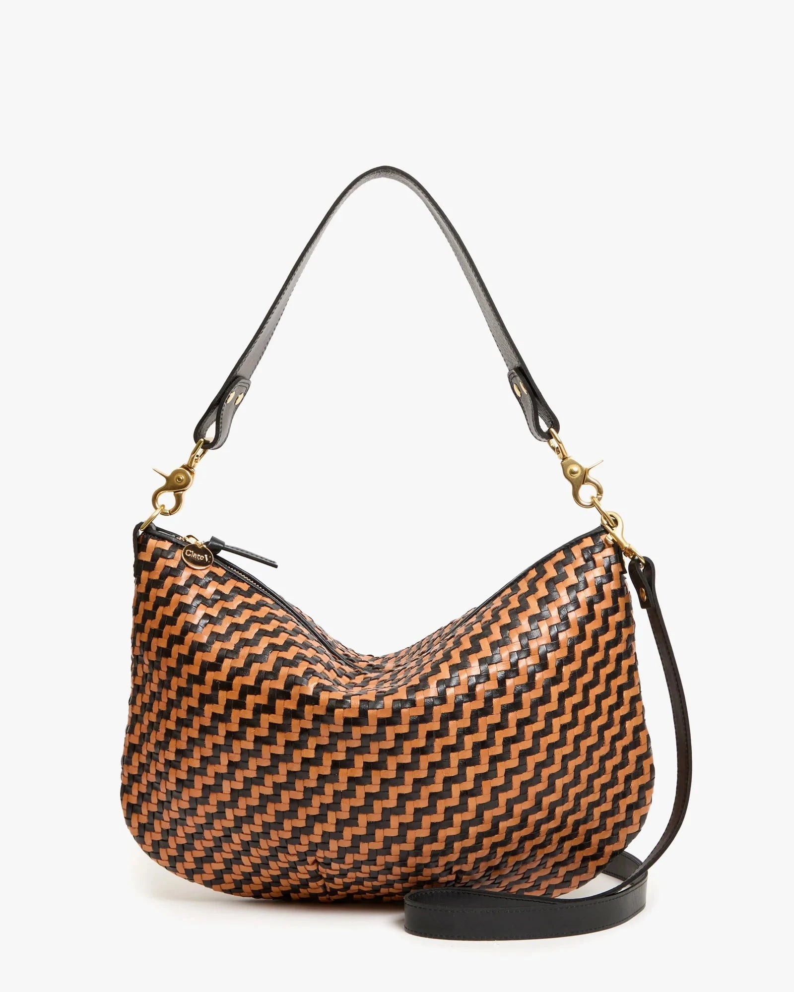Moyen Messenger Woven Zig-Zag Black Natural Hobo & Shoulder Clare V. 
