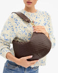 Moyen Messenger Woven Zig-Zag Chocolate Hobo & Shoulder Clare V. 