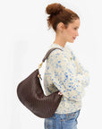 Moyen Messenger Woven Zig-Zag Chocolate Hobo & Shoulder Clare V. 