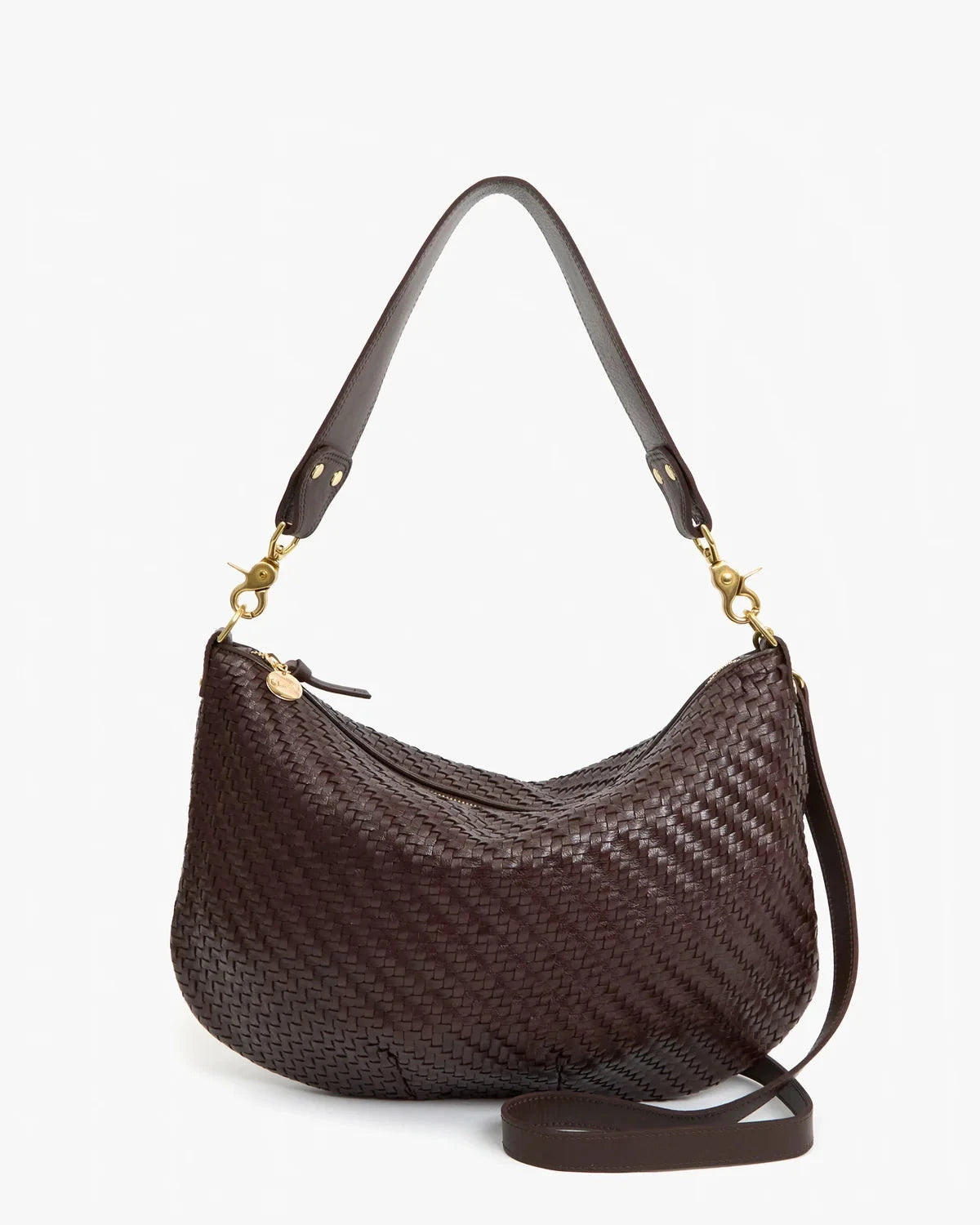 Moyen Messenger Woven Zig-Zag Chocolate Hobo &amp; Shoulder Clare V. 