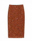 Mulberry Lace Midi Skirt Copper Skirts - Midi Cartolina 