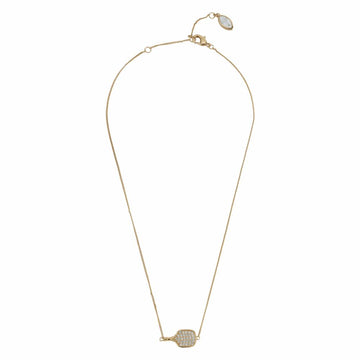 Pickleball Necklace Gold/ Clear