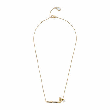 Golf Club Necklace Gold/ Clear