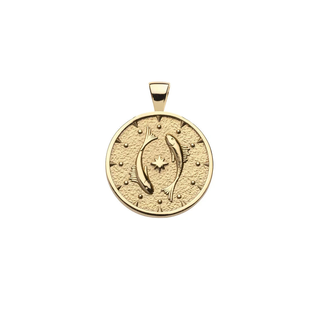 Pisces Zodiac Pendant Coin Feb 19-Mar 20 18" Drawn Link Necklaces Jane Win 