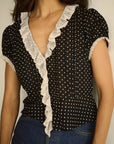 Orella Top Noir Dot Tops - Blouses Doen 