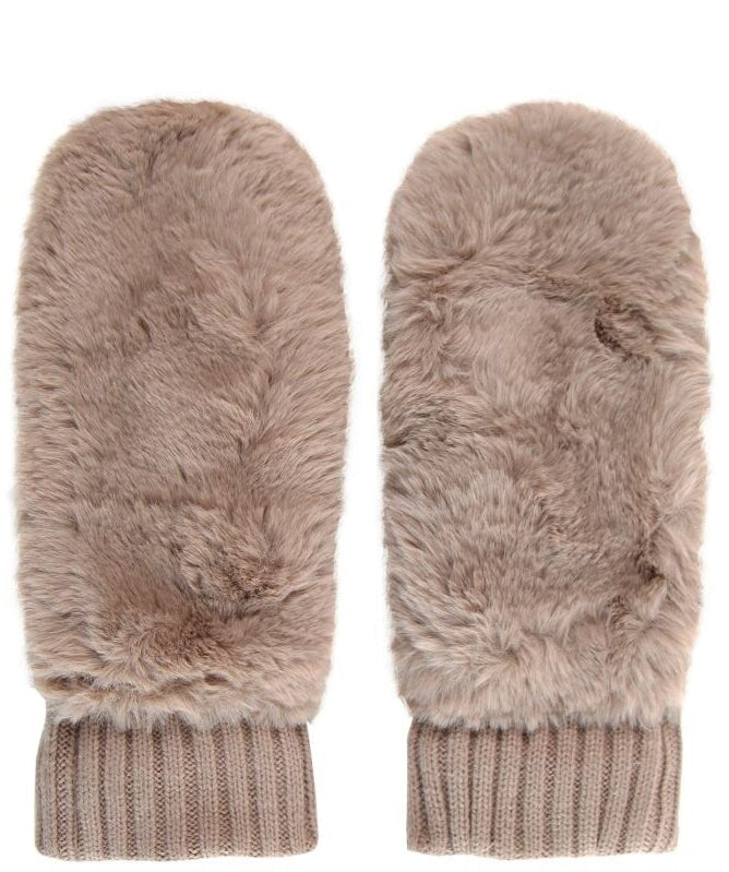 Oxo Faux Fur Gloves Oat Gloves Rino & Pelle 