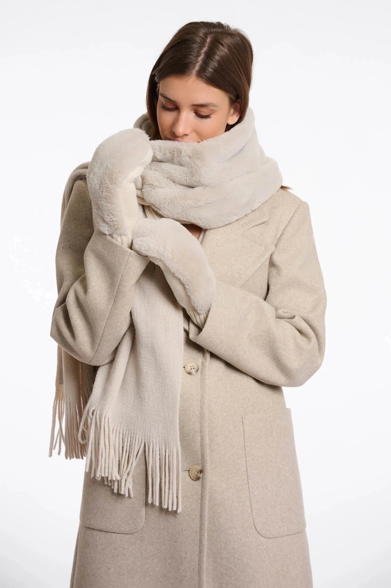 Oxo Faux Fur Gloves Birch Gloves Rino & Pelle 