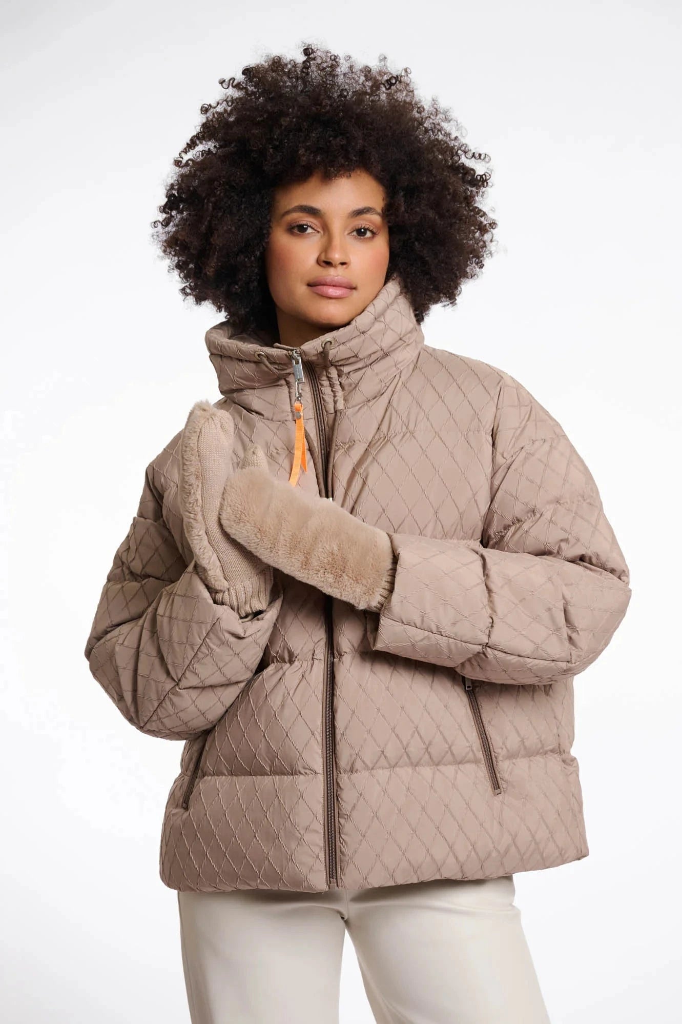 Oxo Faux Fur Gloves Oat Gloves Rino & Pelle 