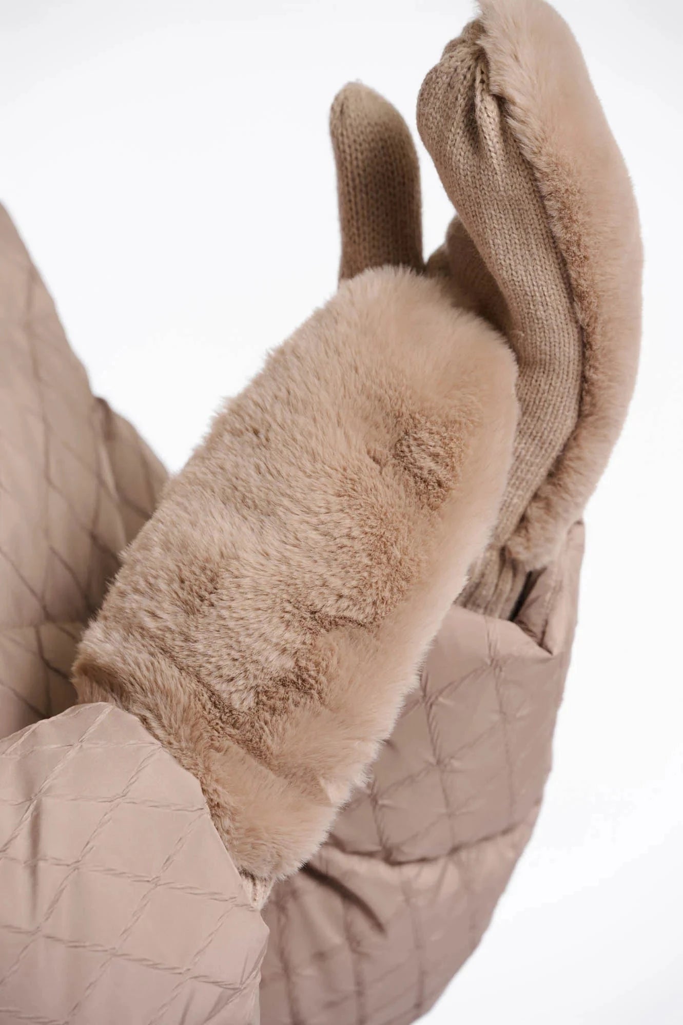 Oxo Faux Fur Gloves Oat Gloves Rino & Pelle 