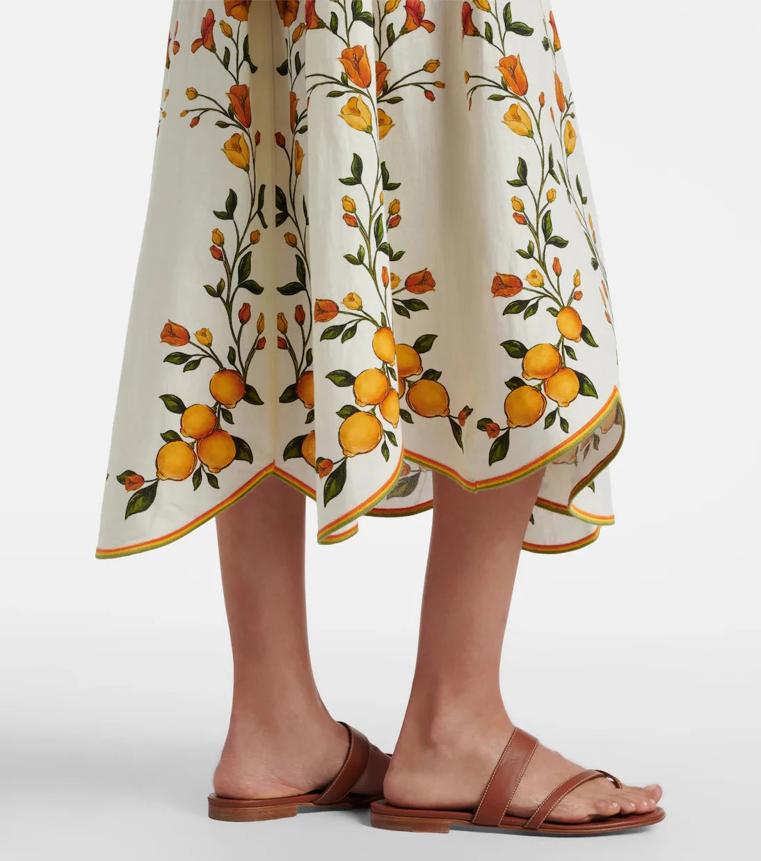 Lemon Bouquet Midi Skirt Off White Skirts - Midi Farm Rio 