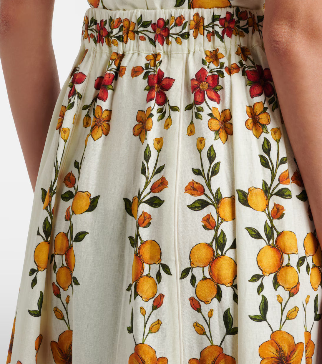 Lemon Bouquet Midi Skirt Off White Skirts - Midi Farm Rio 