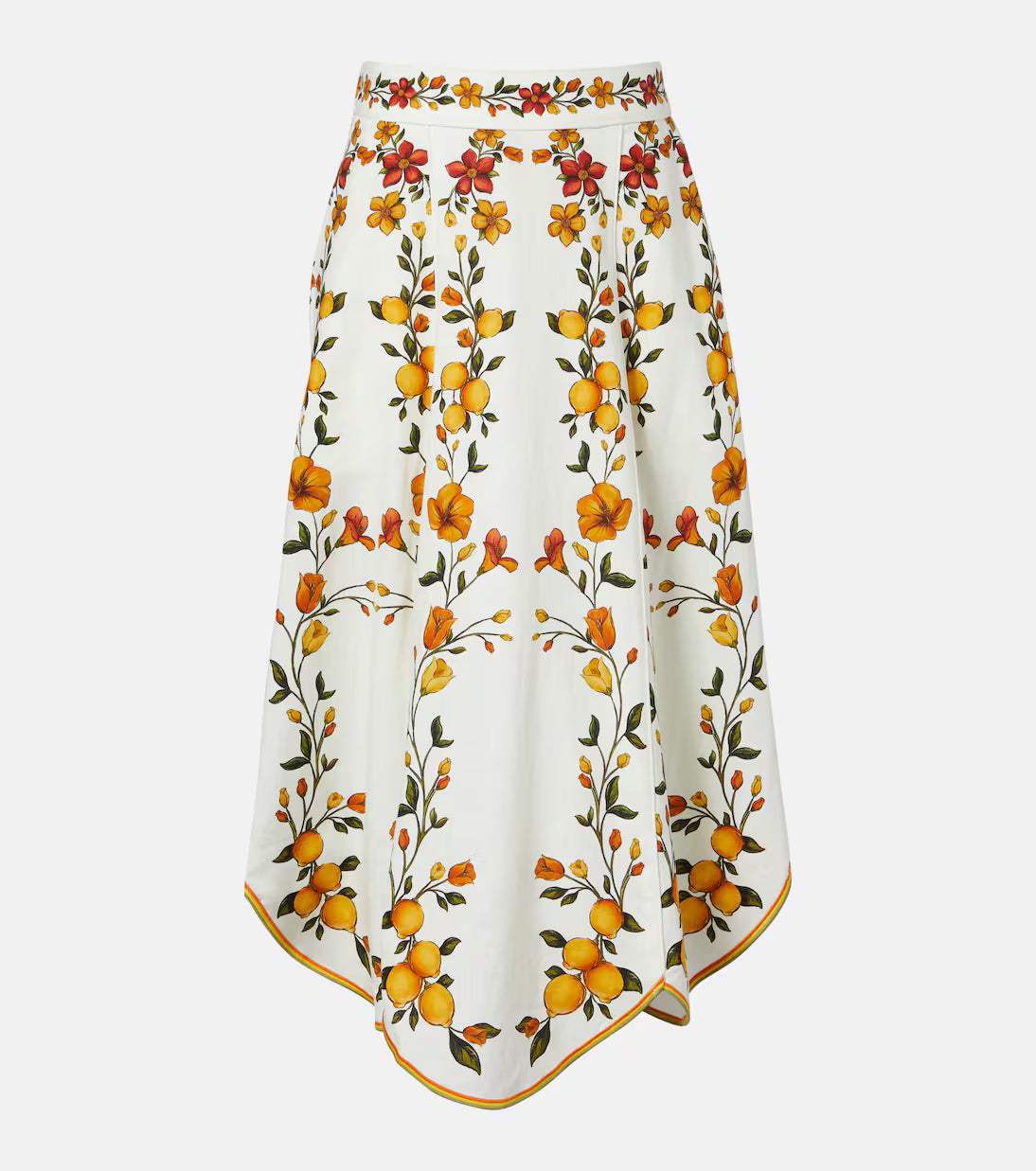 Lemon Bouquet Midi Skirt Off White Skirts - Midi Farm Rio 