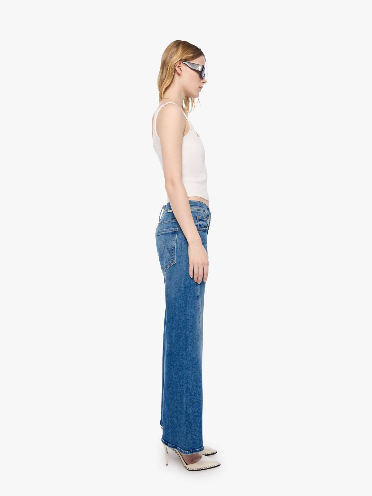 The Lil Mid Rise Sidestepper Twist Sneak Strike It Rich Denim - Flare &amp; Wide Leg Mother 