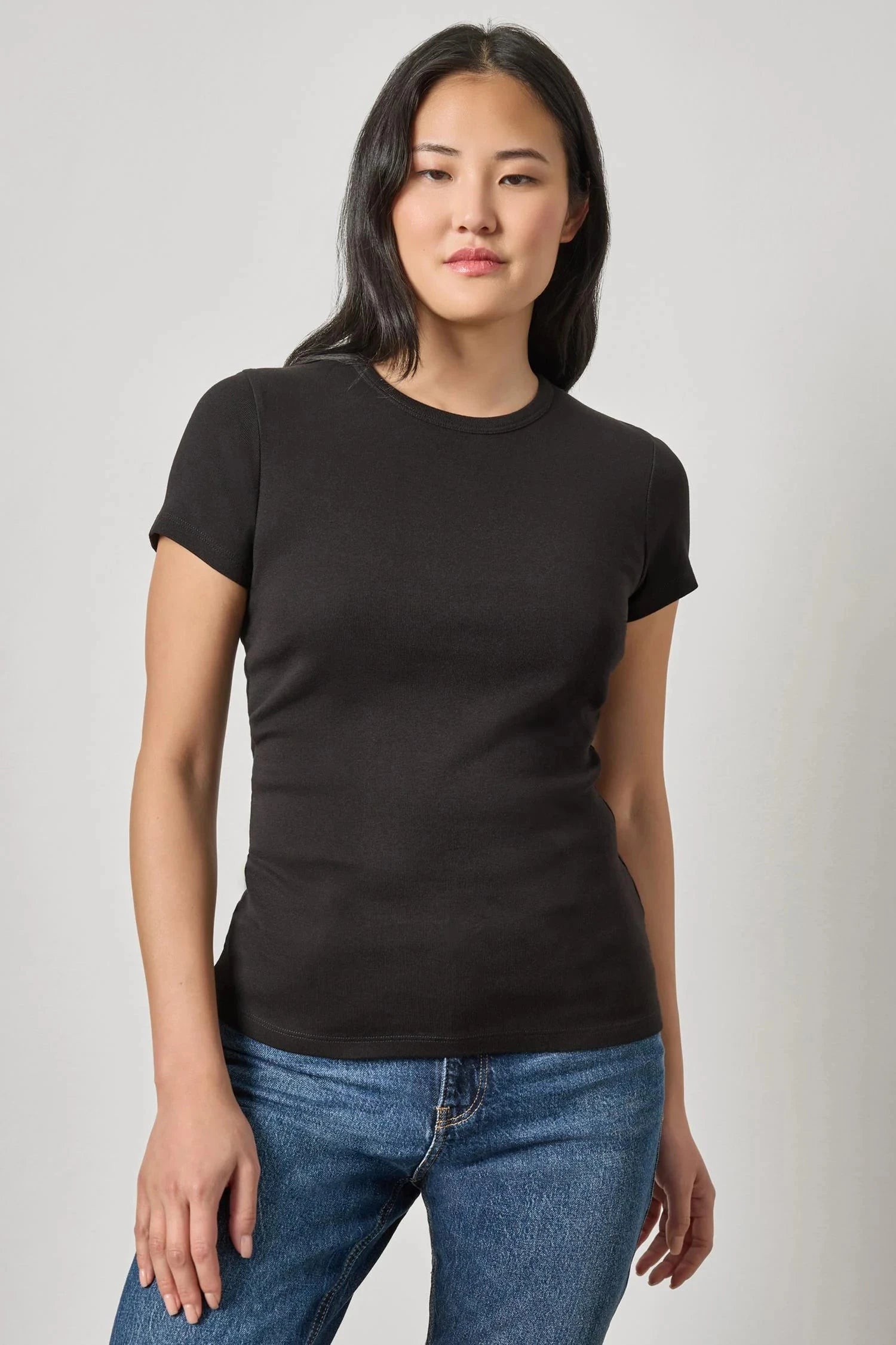 Short Sleeve Crew Black Tops - Tees Lilla P 