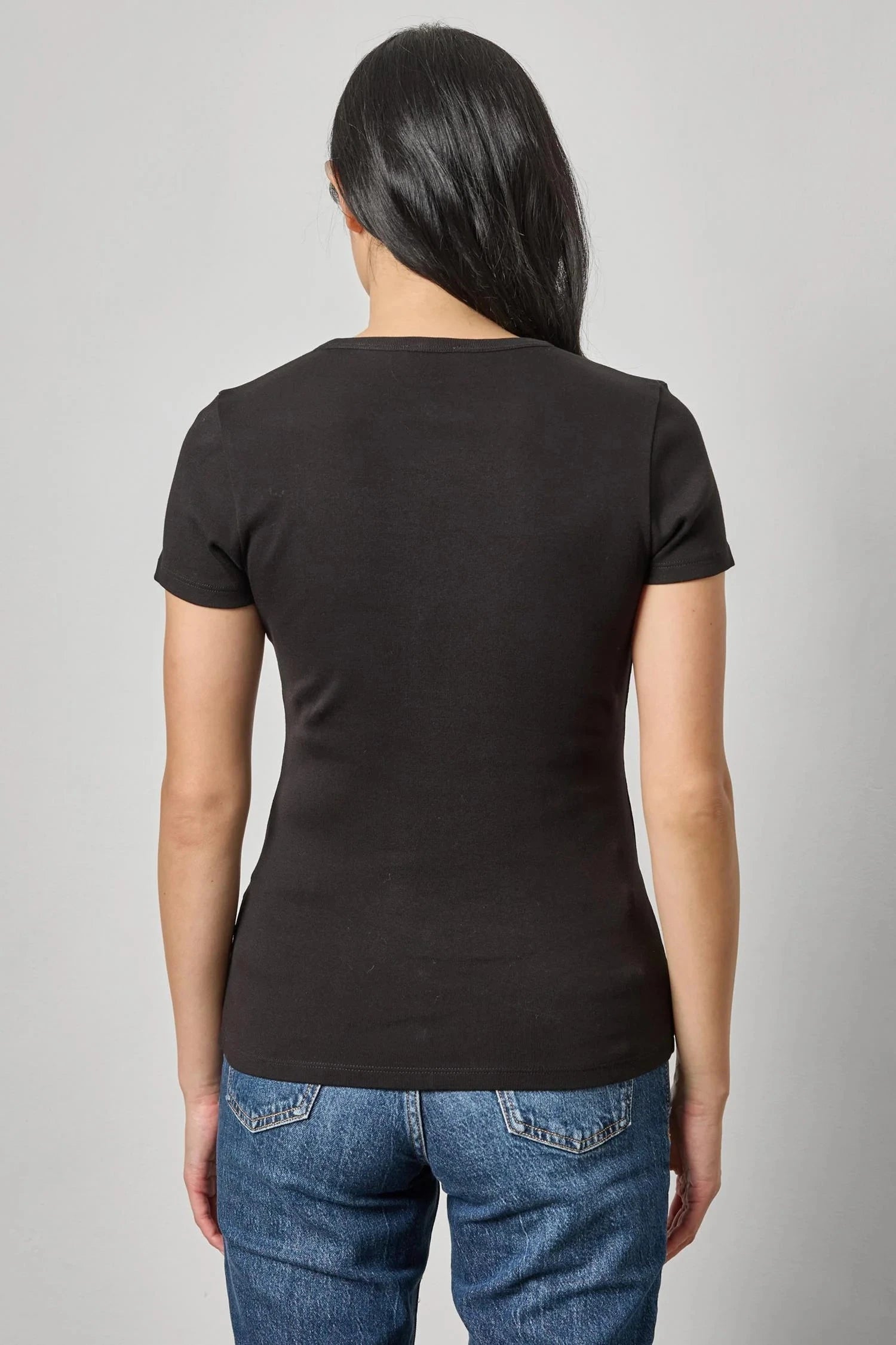 Short Sleeve Crew Black Tops - Tees Lilla P 