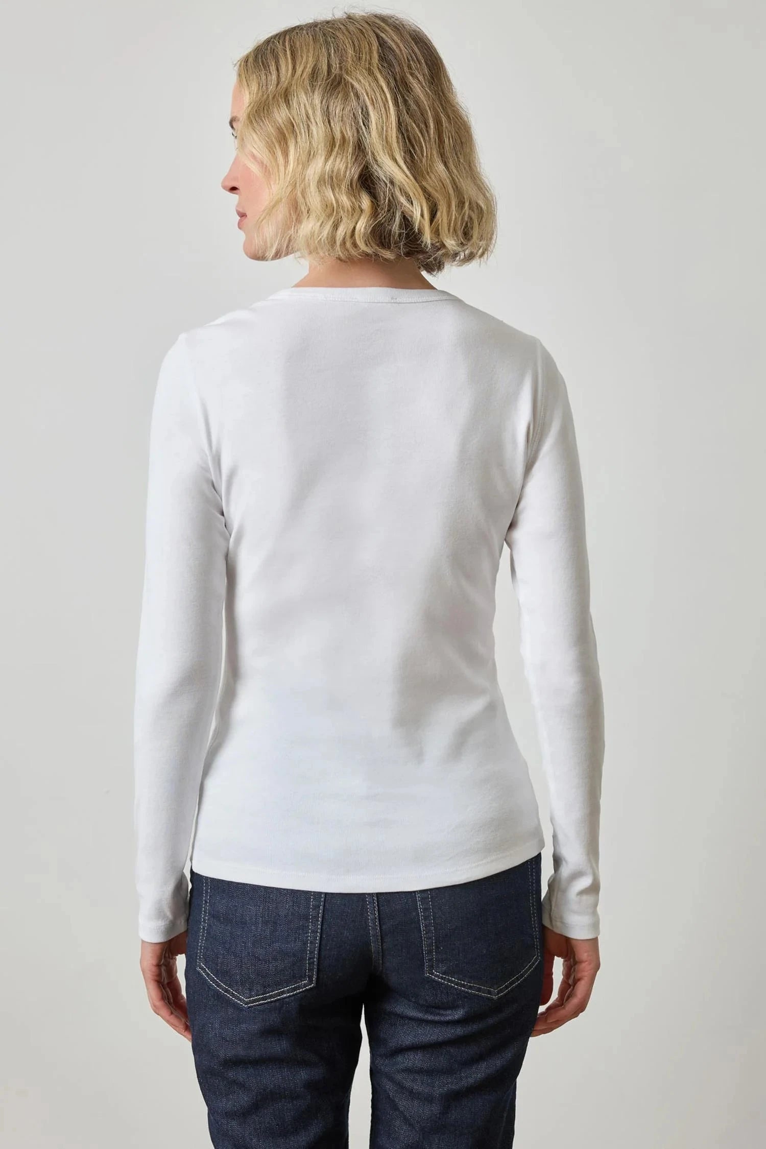 Long Sleeve Crew White Tops - Tees Lilla P 