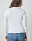 Long Sleeve Crew White Tops - Tees Lilla P 