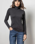 Long Sleeve Turtleneck Tee Black Tops - Turtleneck Lilla P 
