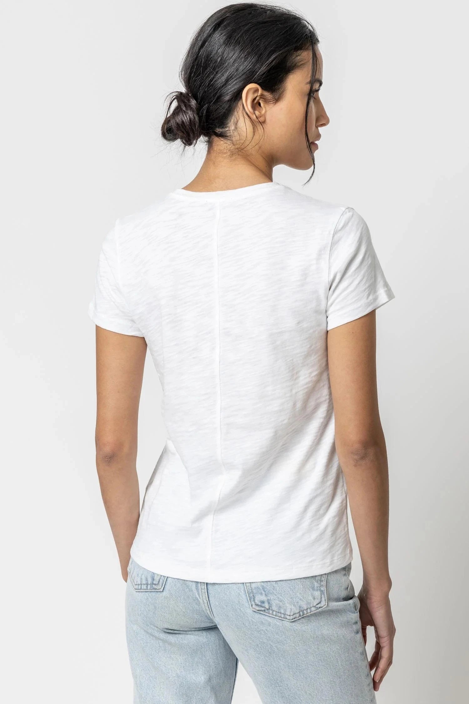 Short Sleeve Crewneck White Tops - Tees Lilla P 