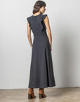 Flounce Trim Maxi Dress Black Dresses - Maxi Lilla P 